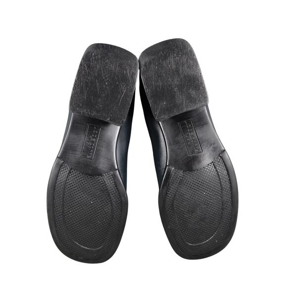 Liz Claiborne Flex Shoes Womens 8 Block Heel Loafer Leather Chunky Comfort Blue - Picture 10 of 13